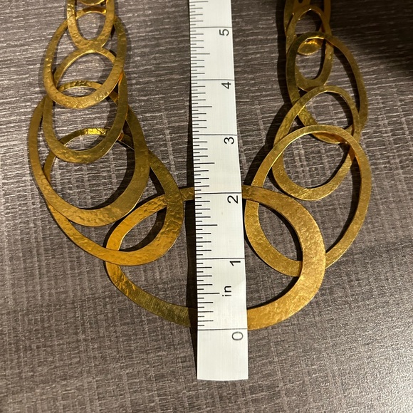 Herve Van Der Straeten Hammered Links Gold Plated Brass Necklace - Picture 7 of 7